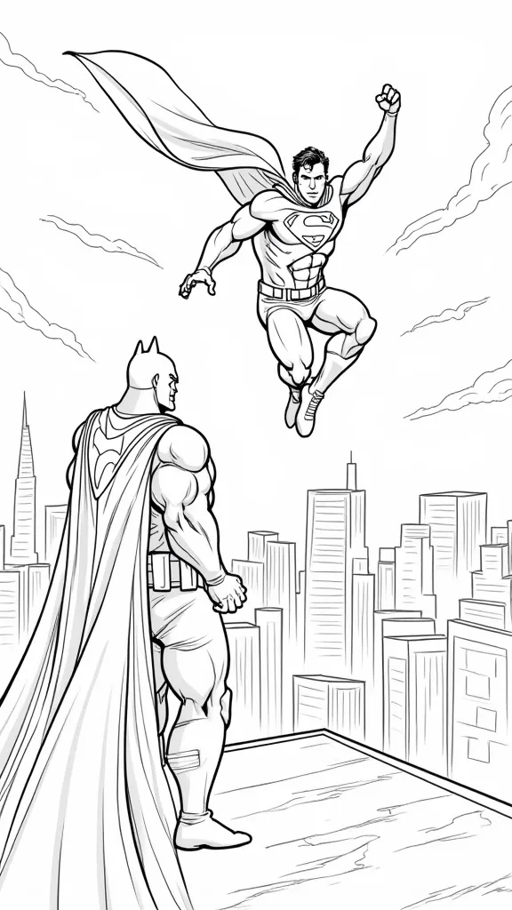 coloriages Superman vs Batman